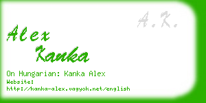 alex kanka business card